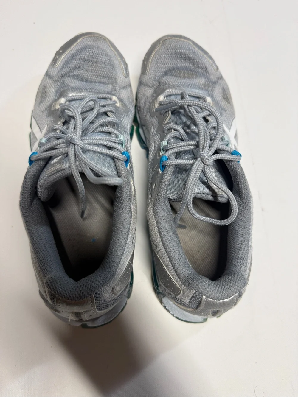 Asics Gray Athletic Mesh Sneakers with White Logo Accents